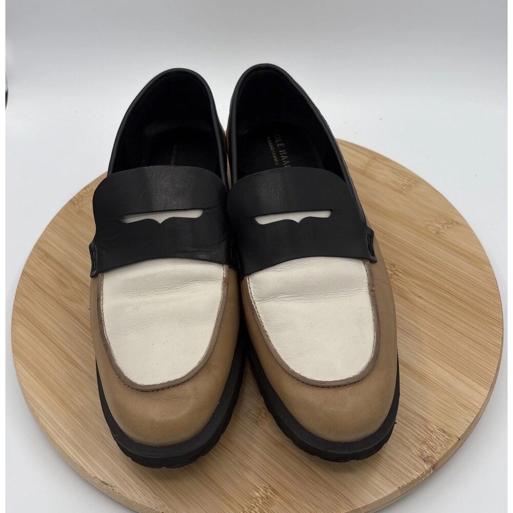 Cole Haan Geneva Penny Loafers Women’s 11B Leather Lug Sole Tri Color